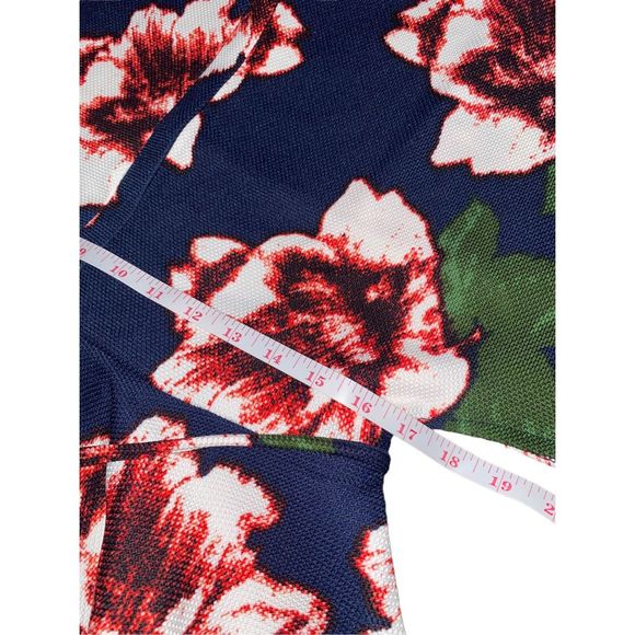 New Marina Kaneva Floral Zip Up Tie Waist Top 10 - Picture 8 of 9